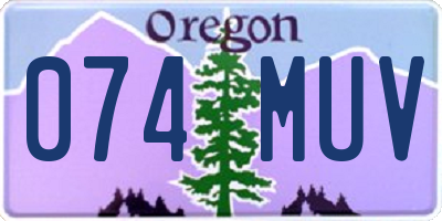 OR license plate 074MUV
