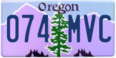 OR license plate 074MVC
