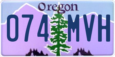OR license plate 074MVH