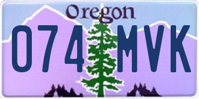OR license plate 074MVK