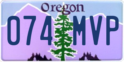 OR license plate 074MVP
