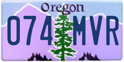 OR license plate 074MVR