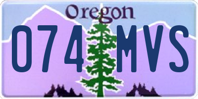 OR license plate 074MVS