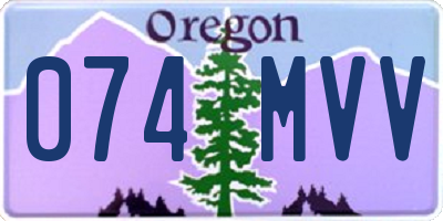 OR license plate 074MVV
