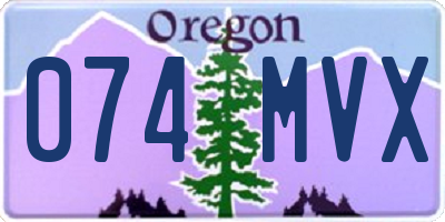 OR license plate 074MVX