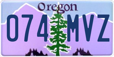 OR license plate 074MVZ