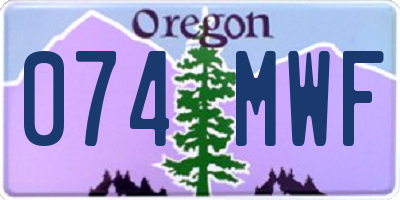 OR license plate 074MWF