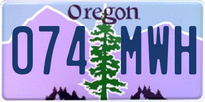 OR license plate 074MWH