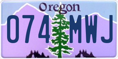 OR license plate 074MWJ