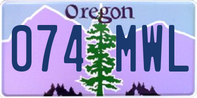 OR license plate 074MWL