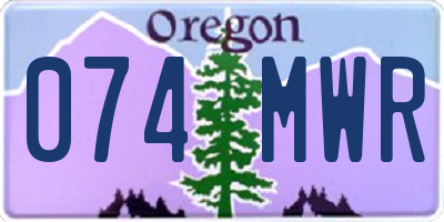 OR license plate 074MWR