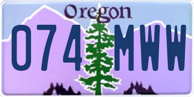 OR license plate 074MWW