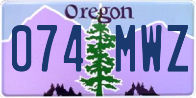 OR license plate 074MWZ