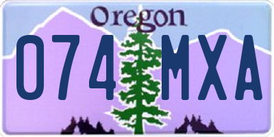 OR license plate 074MXA