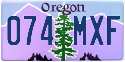 OR license plate 074MXF