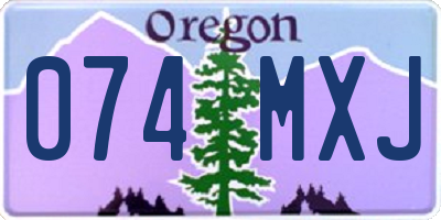OR license plate 074MXJ