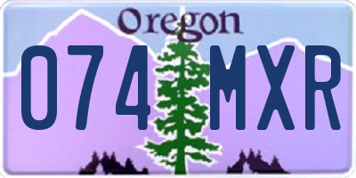 OR license plate 074MXR