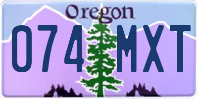OR license plate 074MXT