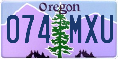OR license plate 074MXU