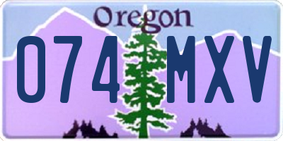 OR license plate 074MXV