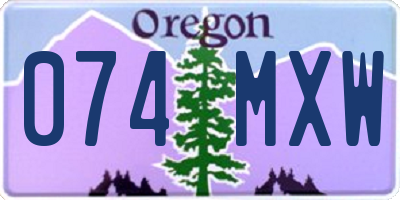 OR license plate 074MXW