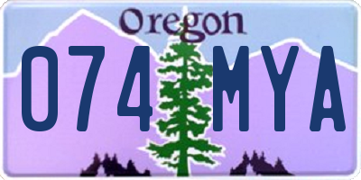 OR license plate 074MYA