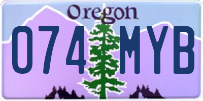 OR license plate 074MYB