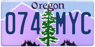 OR license plate 074MYC