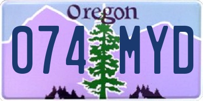 OR license plate 074MYD