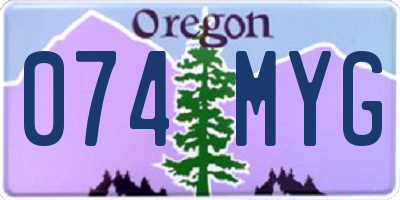OR license plate 074MYG