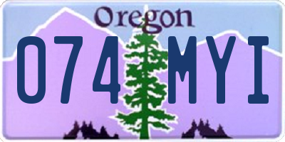 OR license plate 074MYI