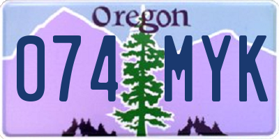 OR license plate 074MYK