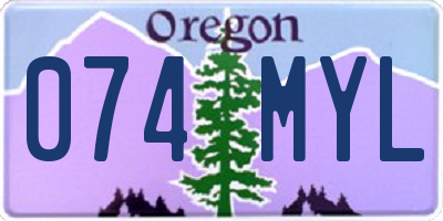 OR license plate 074MYL