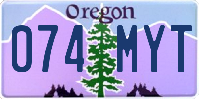 OR license plate 074MYT