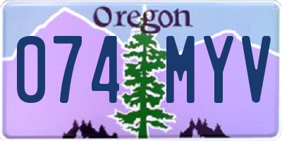 OR license plate 074MYV