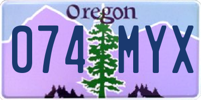 OR license plate 074MYX
