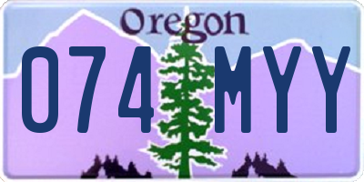 OR license plate 074MYY