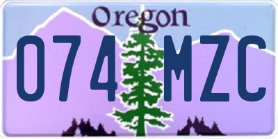 OR license plate 074MZC