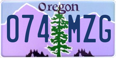 OR license plate 074MZG