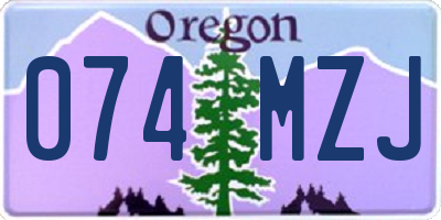 OR license plate 074MZJ