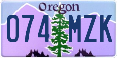 OR license plate 074MZK