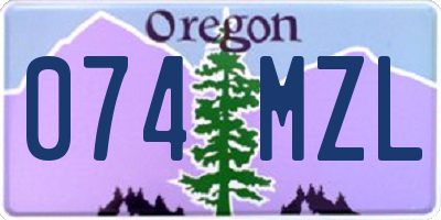 OR license plate 074MZL