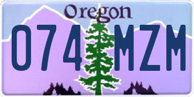 OR license plate 074MZM