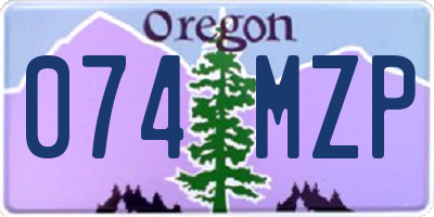 OR license plate 074MZP