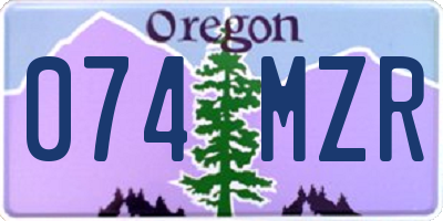 OR license plate 074MZR