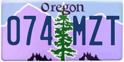 OR license plate 074MZT