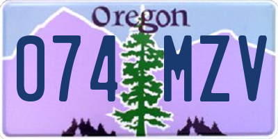OR license plate 074MZV