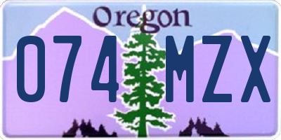 OR license plate 074MZX