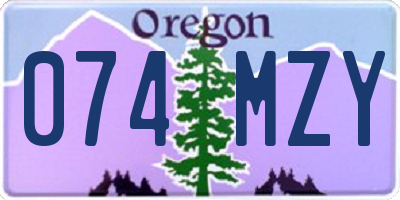 OR license plate 074MZY