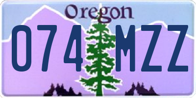 OR license plate 074MZZ